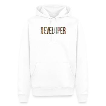 Entwickler - Männer Premium Bio Hoodie - Weiß - Vorne - Nico (187cm)