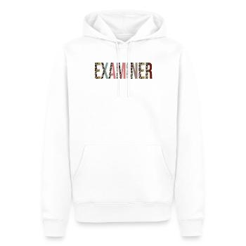 Examiner - Men’s Premium Organic Hoodie - white - Front - Nico (187cm)