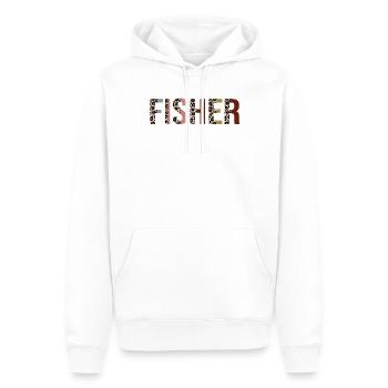 Fischer - Männer Premium Bio Hoodie - Weiß - Vorne - Nico (187cm)