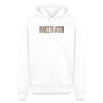 Ermittler - Männer Premium Bio Hoodie - Weiß - Vorne - Nico (187cm)