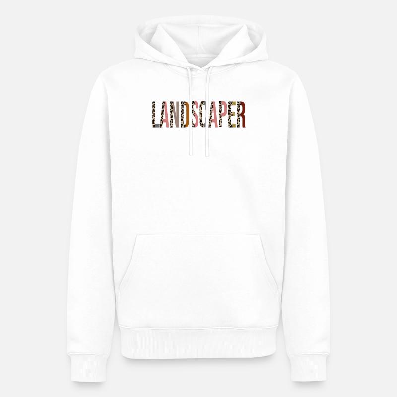 Landschaftsgärtner - Männer Premium Bio Hoodie - Weiß