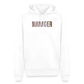 Manager - Männer Premium Bio Hoodie - Weiß - Vorne - Nico (187cm)