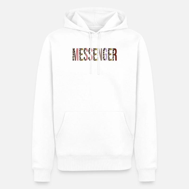 Messager - Sweat à capuche Premium bio Homme - blanc
