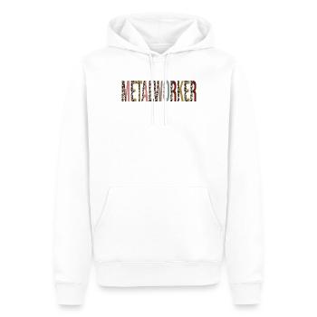 Métallier - Sweat à capuche Premium bio Homme - blanc - Devant - Nico (187cm)