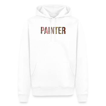 Maler - Männer Premium Bio Hoodie - Weiß - Vorne - Nico (187cm)