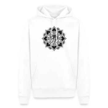 Ying Yang, Mandala Meditation Yoga Design - Men’s Premium Organic Hoodie - white - Front - Nico (187cm)