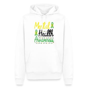 Sensibilisation à la santé mentale Éducation sur les troubles mentaux - Sweat à capuche Premium bio Homme - blanc - Devant - Nico (187cm)