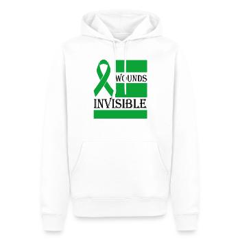 Blessures Invisible Sensibilisation à la maladie mentale - Sweat à capuche Premium bio Homme - blanc - Devant - Nico (187cm)