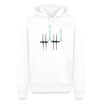 Mentla Health Awareness Heartbeat Ruban vert - Sweat à capuche Premium bio Homme - blanc - Devant - Nico (187cm)