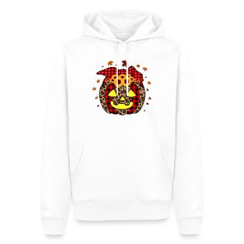 Citrouille Citrouille Lanterne Léopard à carreaux Halloween - Sweat à capuche Premium bio Homme - blanc - Devant - Nico (187cm)