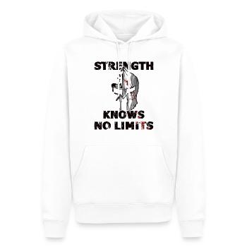 Strongman strength gym sport fitness bodybuilding - Männer Premium Bio Hoodie - Weiß - Vorne - Nico (187cm)