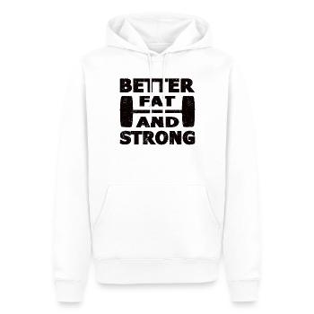 Strongman fat & strong sport fitness bodybuilding - Männer Premium Bio Hoodie - Weiß - Vorne - Nico (187cm)