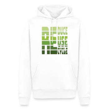 Reduzieren Sie Reuse Recycle Eearth Day - Männer Premium Bio Hoodie - Weiß - Vorne - Nico (187cm)