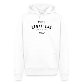 Redakteur Limited Edition - Männer Premium Bio Hoodie - Weiß - Vorne - Nico (187cm)