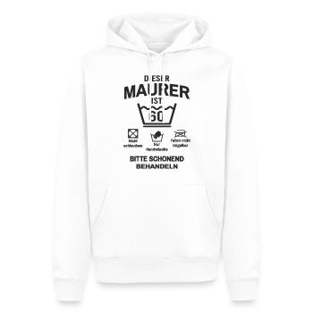 60. Geburtstag Maurer Lustig 60 Jahre - Männer Premium Bio Hoodie - Weiß - Vorne - Nico (187cm)