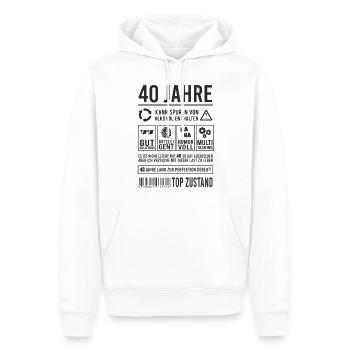 40. Geburtstag Perfektion Lustig 40 Jahre - Männer Premium Bio Hoodie - Weiß - Vorne - Nico (187cm)
