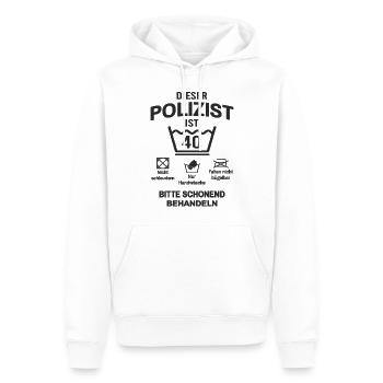 Polizist 40. Geburtstag Polizei Lustig 40 Jahre - Männer Premium Bio Hoodie - Weiß - Vorne - Nico (187cm)