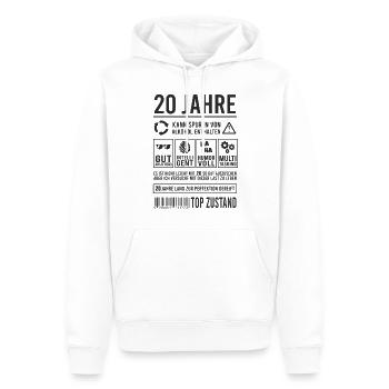 20. Geburtstag Lustig 20 Jahre Perfektion - Männer Premium Bio Hoodie - Weiß - Vorne - Nico (187cm)