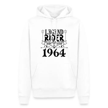Legend rider Are born in 1964 - Sweat à capuche Premium bio Homme - blanc - Devant - Nico (187cm)