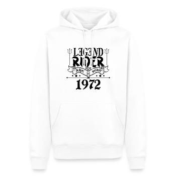 Legend rider Are born in 1972 - Sweat à capuche Premium bio Homme - blanc - Devant - Nico (187cm)