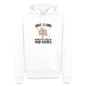 Gecko Lovers Idées cadeaux | Animaux Geckos - Sweat à capuche Premium bio Homme - blanc - Devant - Nico (187cm)