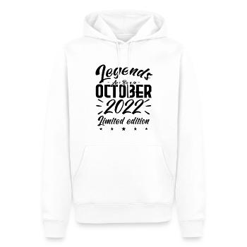 Legends are born in October 2022 anniversary gift. - Men’s Premium Organic Hoodie - white - Front - Nico (187cm)