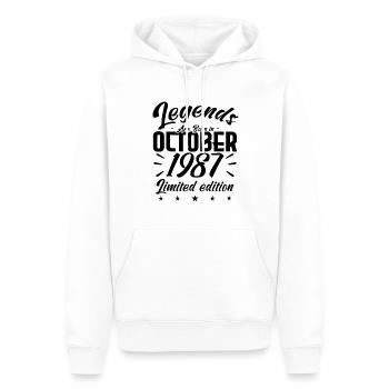 LEGENDS ARE BORN IN OCTOBER 1987 anniversary gift. - Men’s Premium Organic Hoodie - white - Front - Nico (187cm)