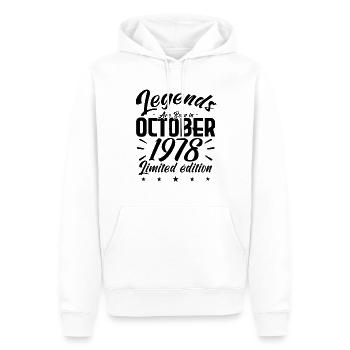 LEGENDS ARE BORN IN OCTOBER 1978 anniversary gift - Sweat à capuche Premium bio Homme - blanc - Devant - Nico (187cm)