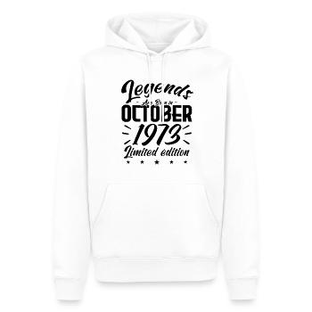 Legends Are Born In october1973 anniversary gift - Sweat à capuche Premium bio Homme - blanc - Devant - Nico (187cm)