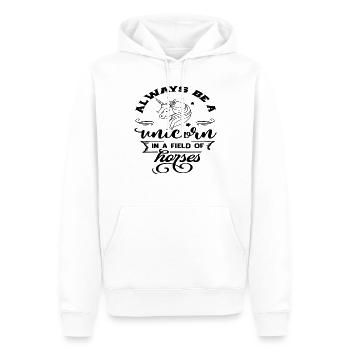 Sei immer ein Einhorn auf dem Feld der Pferde - Männer Premium Bio Hoodie - Weiß - Vorne - Nico (187cm)