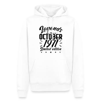 LEGENDS ARE BORN IN OCTOBER 1971 anniversary gift - Sweat à capuche Premium bio Homme - blanc - Devant - Nico (187cm)