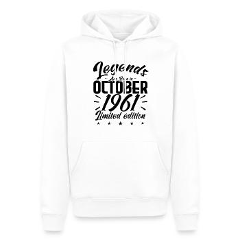 LEGENDS ARE BORN IN OCTOBER 1961 - Sweat à capuche Premium bio Homme - blanc - Devant - Nico (187cm)