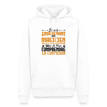 Je suis enseignant, pas magicien. - Sweat à capuche Premium bio Homme - blanc - Devant - Nico (187cm)