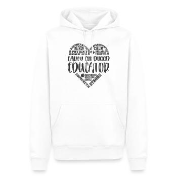 Early Childhood Educator Heart - Men’s Premium Organic Hoodie - white - Front - Nico (187cm)