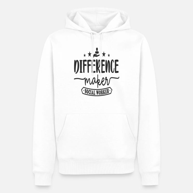 Difference Maker Sozialarbeiter - Männer Premium Bio Hoodie - Weiß
