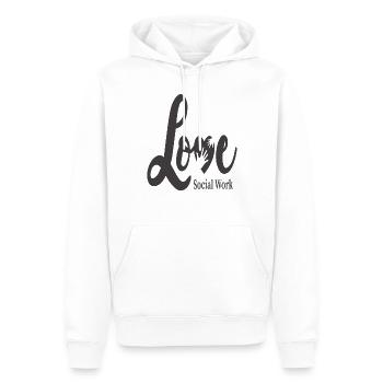 Aimer le travail social - Sweat à capuche Premium bio Homme - blanc - Devant - Nico (187cm)