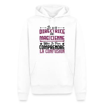 je suis Directrice pas magicien - Sweat à capuche Premium bio Homme - blanc - Devant - Nico (187cm)