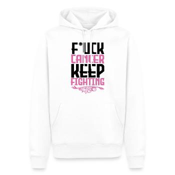F*ck Krebs - Männer Premium Bio Hoodie - Weiß - Vorne - Nico (187cm)
