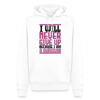 Brustkrebs besiegte "Ich bin ein Überlebender". - Männer Premium Bio Hoodie - Weiß - Vorne - Nico (187cm)
