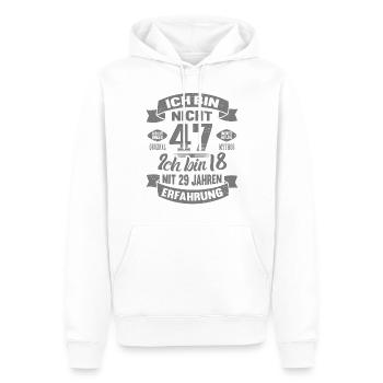 47. Geburtstag Männer Frauen Lustig 47 Jahre - Männer Premium Bio Hoodie - Weiß - Vorne - Nico (187cm)