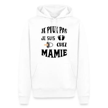 Bébé Trop Occupé Chez Mamie - Sweat à capuche Premium bio Homme - blanc - Devant - Nico (187cm)