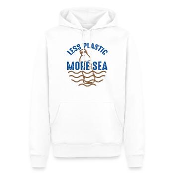 Moins de plastique Plus de mers Citations du Jour de la Terre - Sweat à capuche Premium bio Homme - blanc - Devant - Nico (187cm)