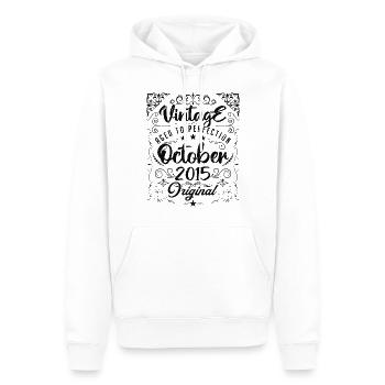 Vintage BORN IN OCTOBER 2015 - anniversary gift. - Sweat à capuche Premium bio Homme - blanc - Devant - Nico (187cm)