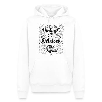 Vintage BORN IN OCTOBER 2006 - anniversary gift. - Sweat à capuche Premium bio Homme - blanc - Devant - Nico (187cm)