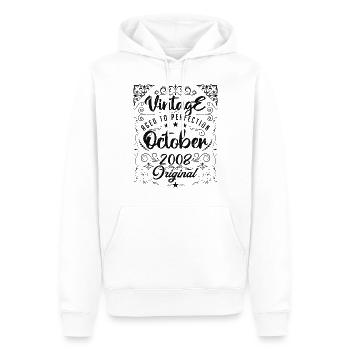 Vintage BORN IN OCTOBER 2008 - anniversary gift. - Sweat à capuche Premium bio Homme - blanc - Devant - Nico (187cm)