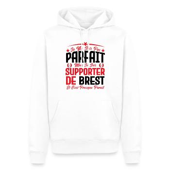 je ne suis pas parfait, supporteur de Brest. - Sweat à capuche Premium bio Homme - blanc - Devant - Nico (187cm)