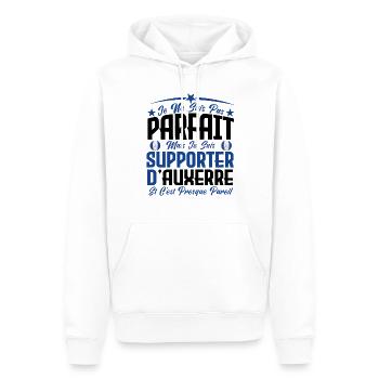 je ne suis pas parfait, supporteur d'Auxerre . - Sweat à capuche Premium bio Homme - blanc - Devant - Nico (187cm)