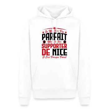 je ne suis pas parfait, supporteur de Nice . - Sweat à capuche Premium bio Homme - blanc - Devant - Nico (187cm)