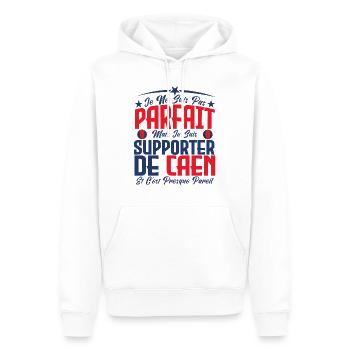 je ne suis pas parfait, supporteur de Caen. - Sweat à capuche Premium bio Homme - blanc - Devant - Nico (187cm)