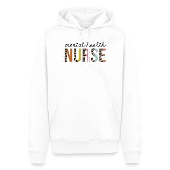 Infirmière en santé mentale Leopard Print Registered RN - Sweat à capuche Premium bio Homme - blanc - Devant - Nico (187cm)